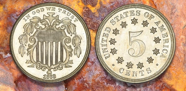 1868 shield nickel