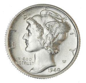 1940 mercury dime obverse 