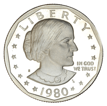 1980 susan b anthony silver dollar obverse