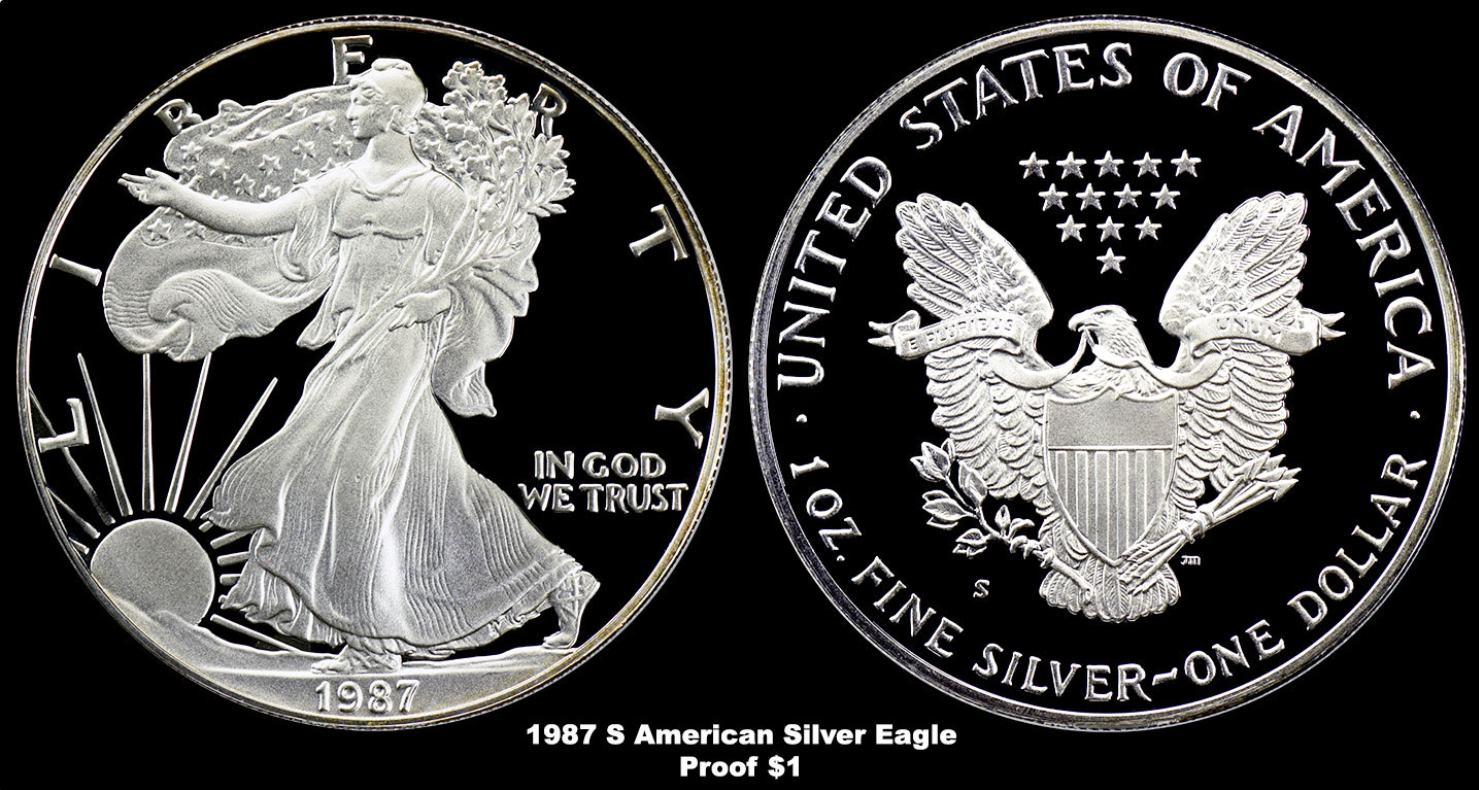 1987 s american silver eagle proof 1 dollar-1