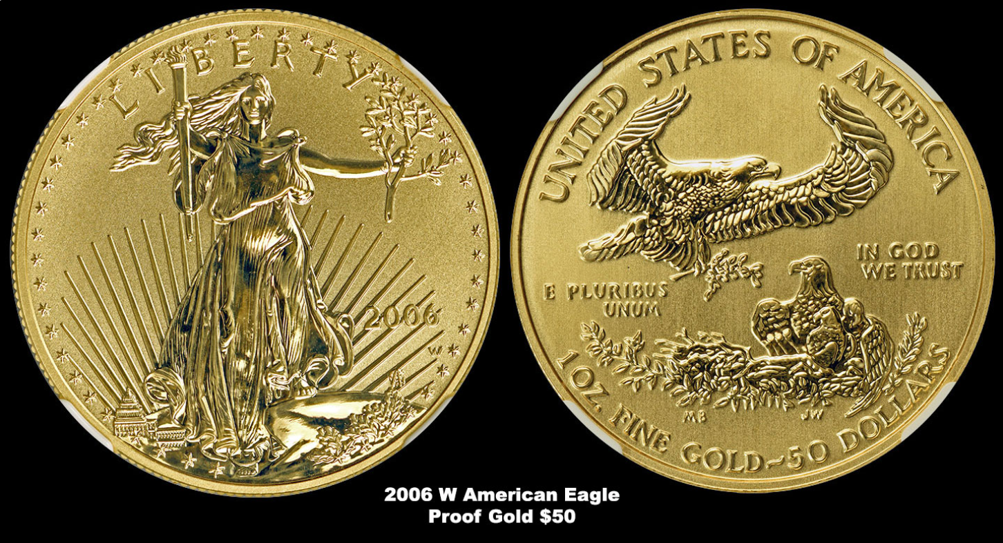 2006 w american eagle proof gold 50 dollars