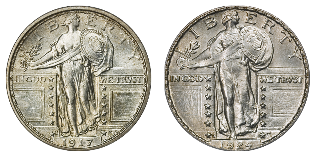 Standing Liberty Quarter Obverse Designs