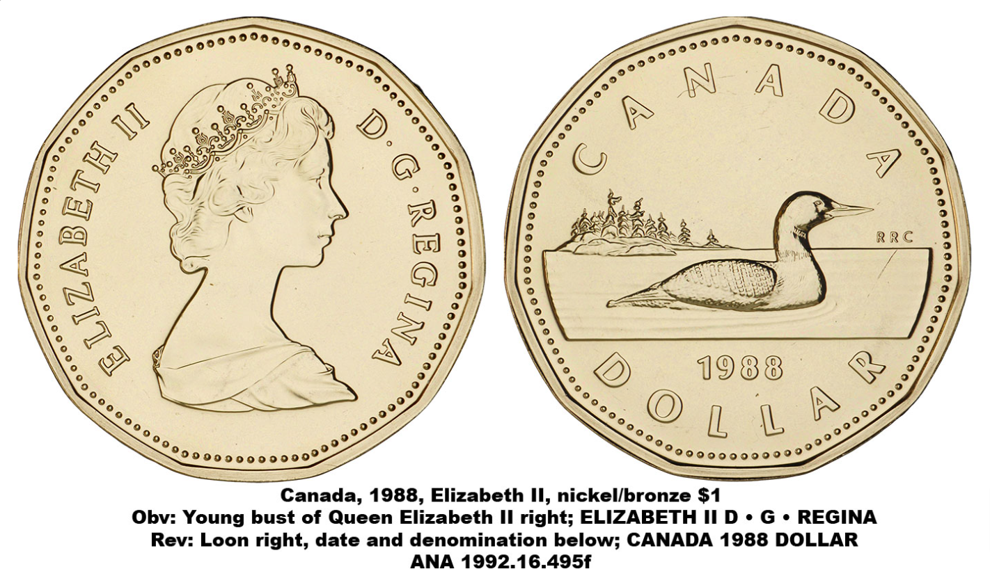 canada 1 dollar coin 1988