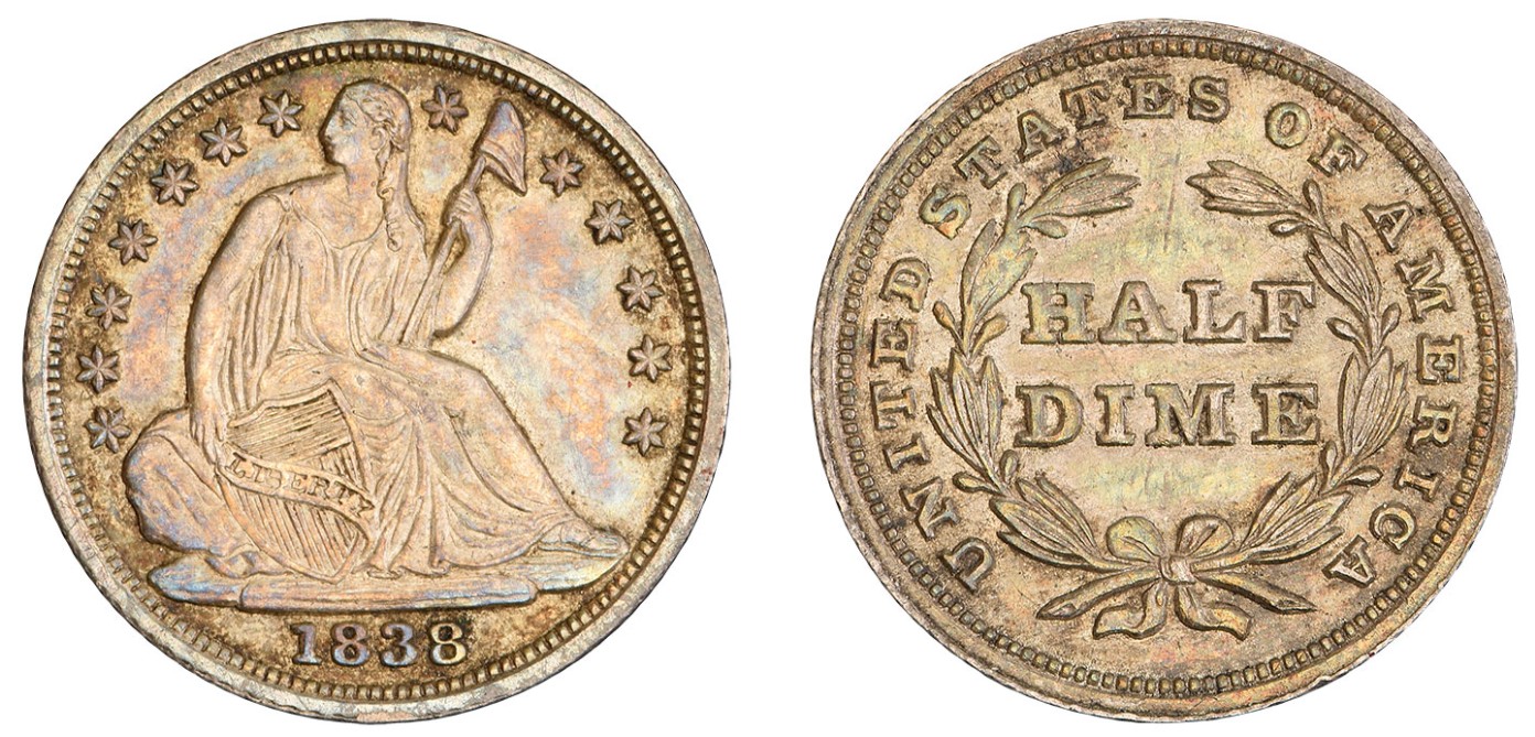 seated liberty half dime gobrecht